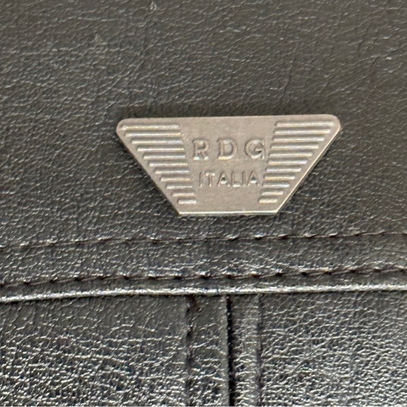 Vtg Reportage R.D.G Italia Black Mens Leather Bomber Jacket Size Medium - Picture 6 of 15